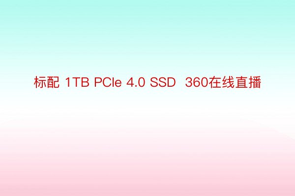标配 1TB PCIe 4.0 SSD  360在线直播
