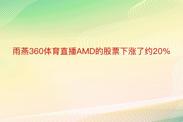 雨燕360体育直播AMD的股票下涨了约20%